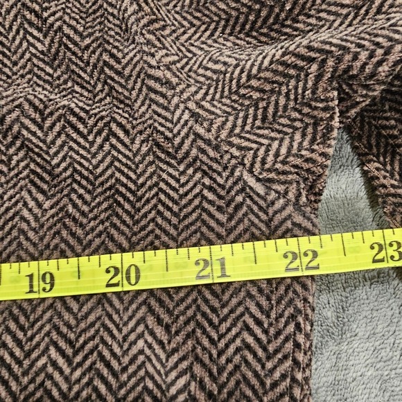 Jason Maxwell Mens Small Herringbone Button Up Shirt Brown Tan Long Sleeve - Picture 5 of 7